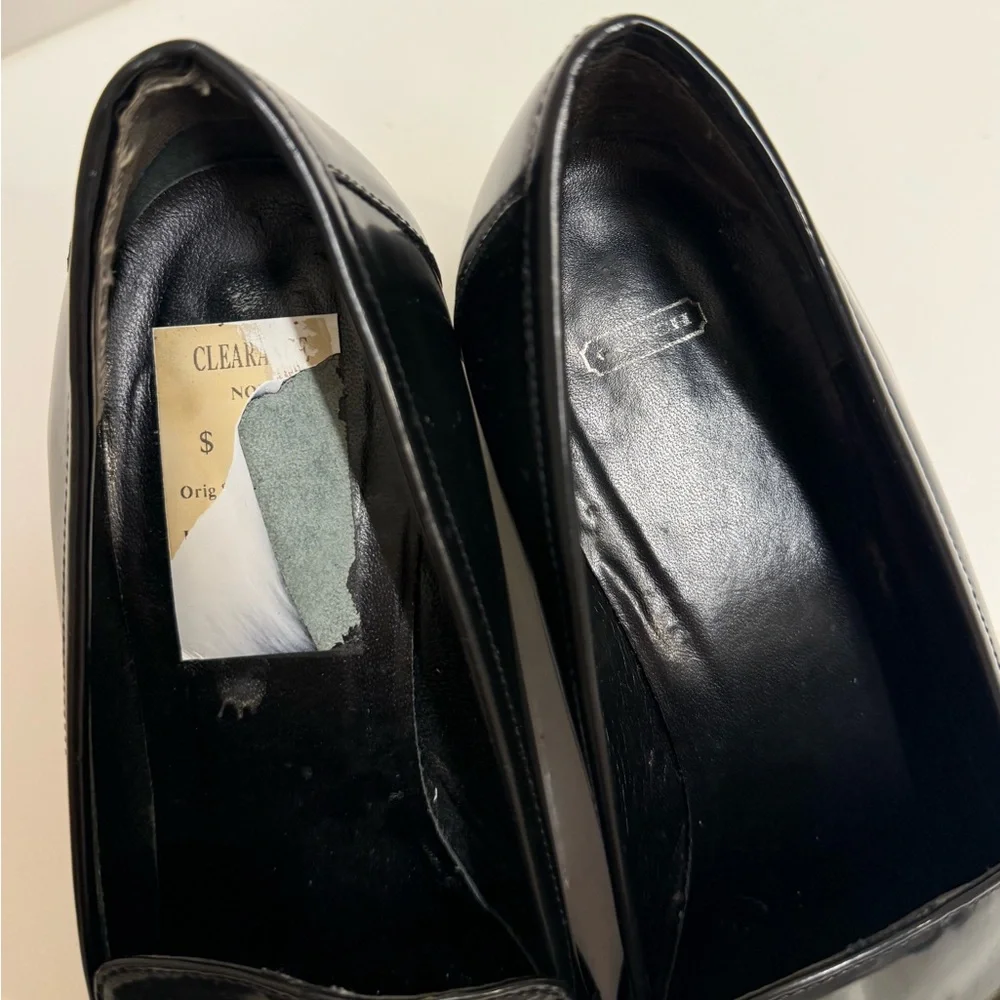 Coach Vintage Made in ITALY‎ Black Leather Block Heel Pumps Sz 7 – RARE